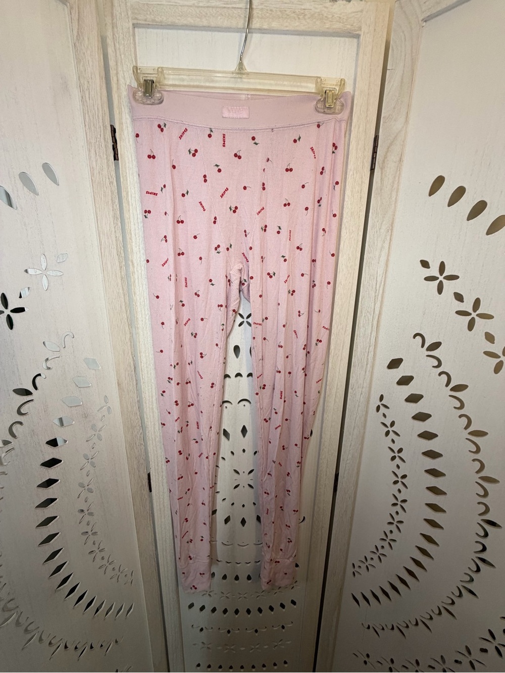 SOLD OUT Skims Pink Cherry Print PJ Leggings Sleepwear Loungewear